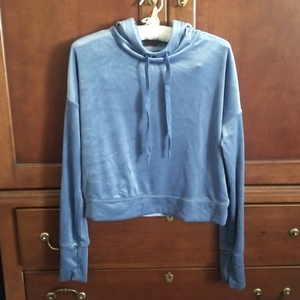 OFFLINE by Aerie Women's Blue Velvet Hoodie - Size X-Small